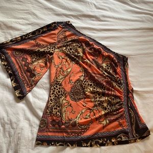 CACHE one shoulder printed top